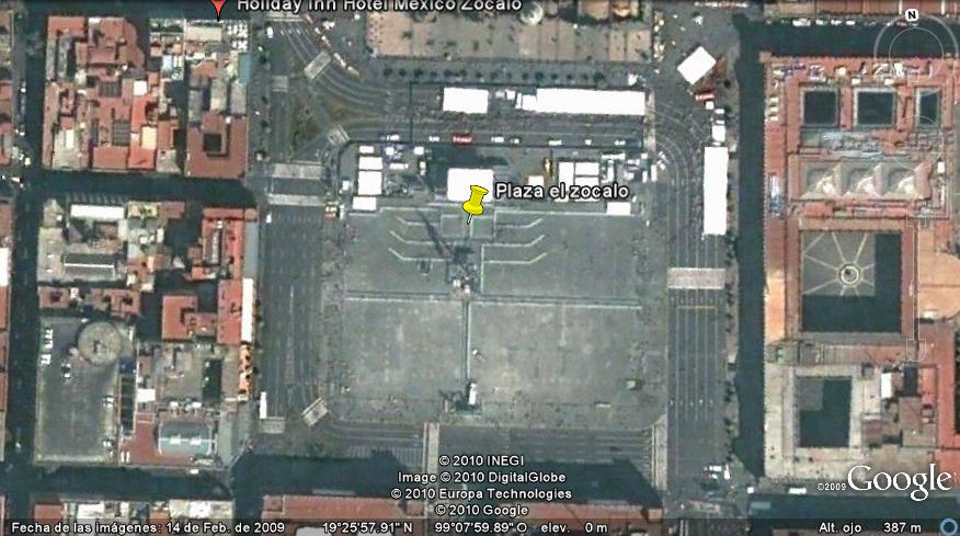 Gigantesca bandera mexicana ubicada en plaza El Zocalo D.F 1 - Plazas con Banderas 🗺️ Foro General de Google Earth