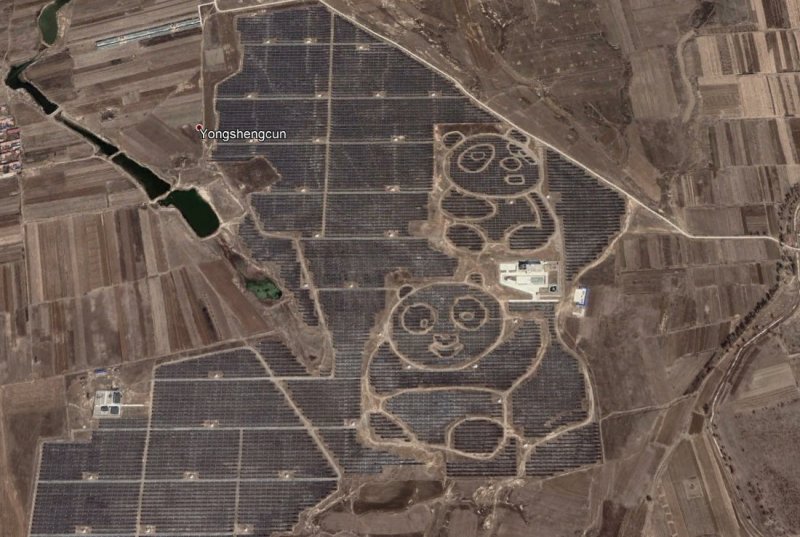 Pandas de Yongshengcun, Datong, China 1 - Mapa mundi gigante en el lago Klejtrup, Dinamarca 🗺️ Foro General de Google Earth