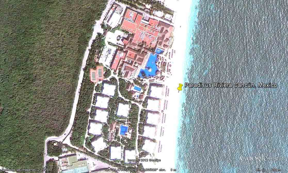 Paradisus Riviera Cancún, Mexico - Hotel Iberostar Paraíso del Mar 🗺️ Foro Google Earth para Viajar