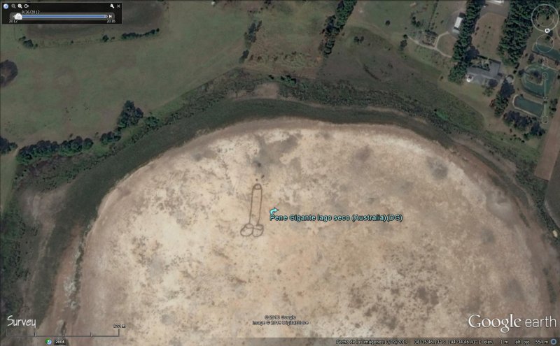 Símbolo fálico al Sur de Drysdale, Australia 0 - Dibujos o figuras gigantes en la superficie de la Tierra