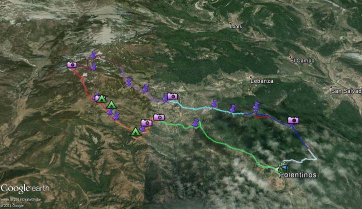 Recorrido en Google Earth - Polentinos - Pico Las Grajeras.17/6/14