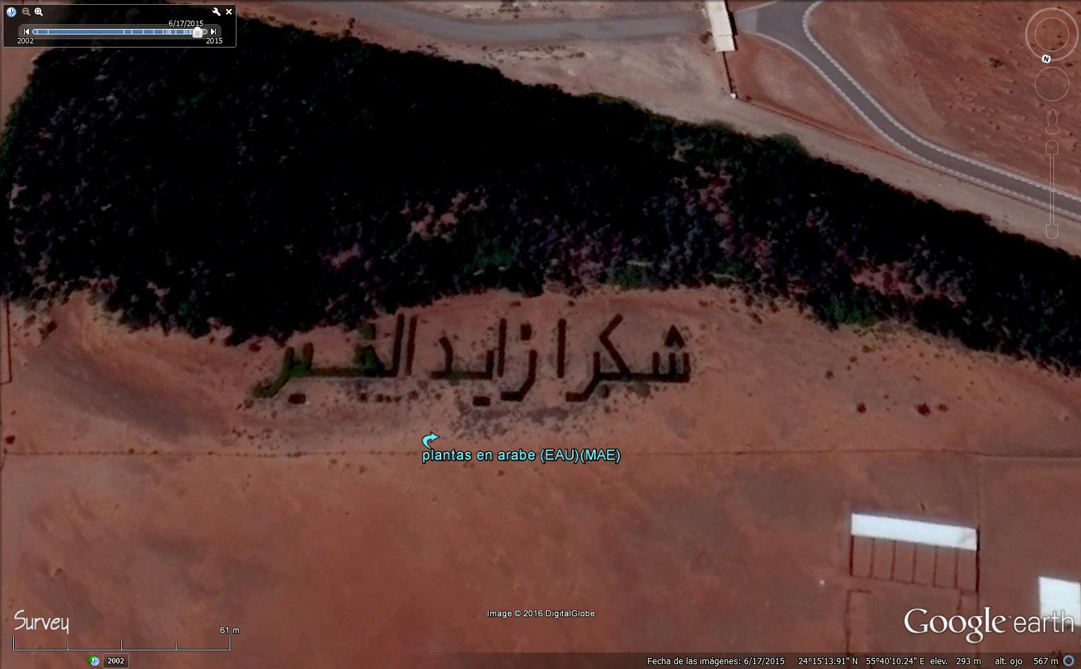 Mensajes al Espacio en los jardines de EAU. 1 - Bandera EAU pintada en una ladera 🗺️ Foro General de Google Earth