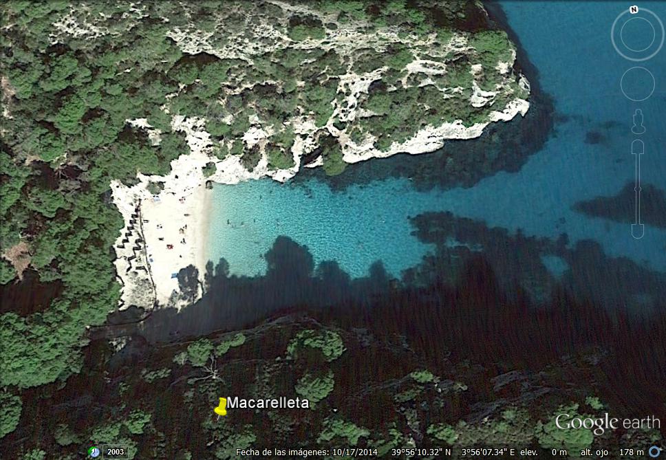 Playa Nudista de Macarelleta, Menorca 0 - Playas de Es Caballet y Aigëes Blanques - Ibiza 🗺️ Foro General de Google Earth