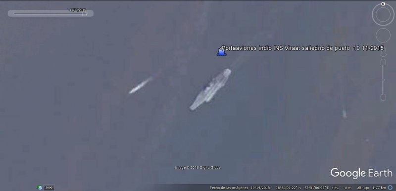 Portaaviones INS Vikrant saliendo del Puerto 1 - USS Nimitz (CVN-68) Navegando, captado por Google Earth 🗺️ Foro Belico y Militar