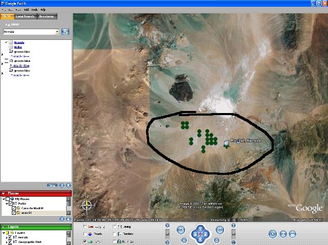 asi lo veis directo :) - Puntos verdes al norte del Area 51 🗺️ Foros de Google Earth y Maps