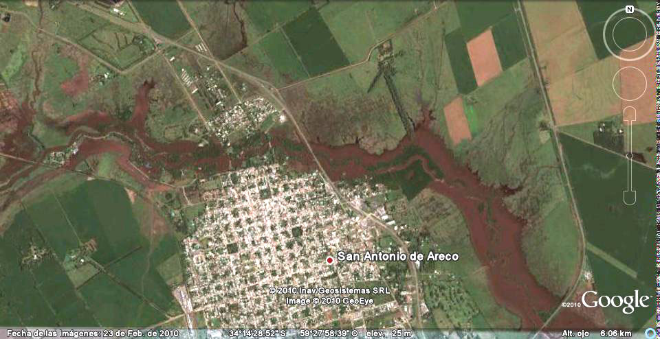 Río Areco desbordado - Inundaciones en San Antonio de Areco, Bs. As., Arg.