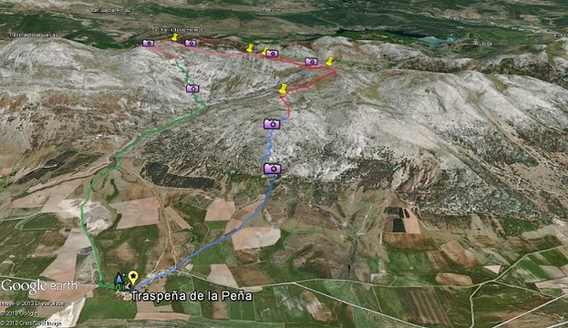 Recorrido en Google Earth - Ascensión a Silla Pequeña y Silla Grande. 13/7/13