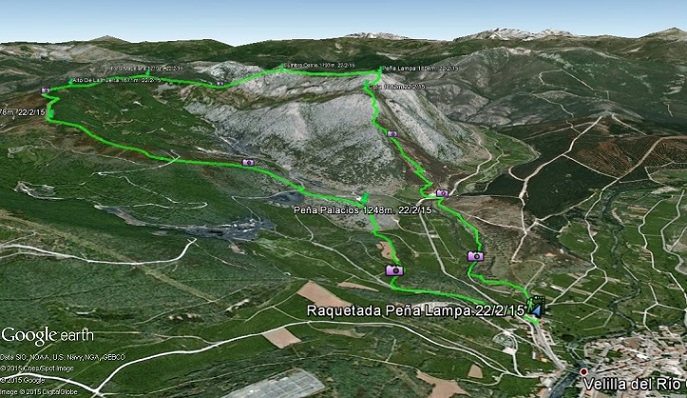 Detalle del recorrido - Raquetada por Peña Lampa. 22/2/15 - Ruta de Senderismo 🗺️ Foro Ficheros KMZ, KML y Rutas