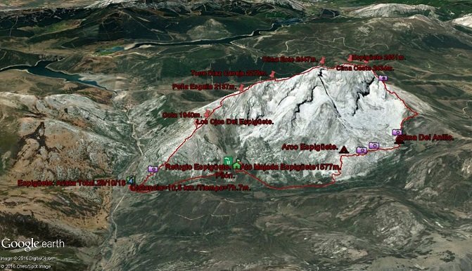 detalle del recorrido en google earth - Espigüete : Arista Total.29/10/16 - Ruta de Senderismo 🗺️ Foro Ficheros KMZ, KML y Rutas