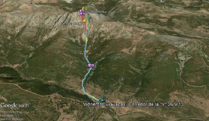 Imagen de Google Earth - Curavacas: Corredor de la "Y". 26/9/13