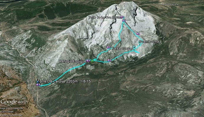 Detalle del recorrido - Torre De LaUve 2203m. (Espigüete Norte). 1/8/15 🗺️ Foro Ficheros KMZ, KML y Rutas