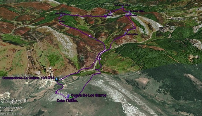 Detalle del recorrido. - Camasobres-Alto La Calera-Cueto Moncó.10/10/15 🗺️ Foro Ficheros KMZ, KML y Rutas