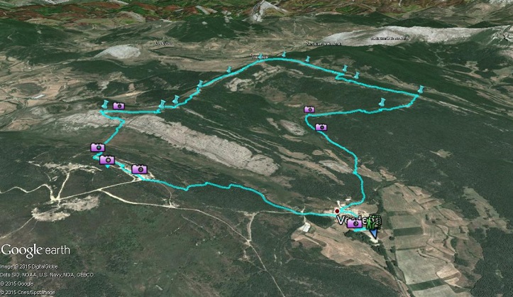 Detalle del recorrido - Senda del Bosque Fósil y Sierra De Verdeña 7/3/15 Senderismo