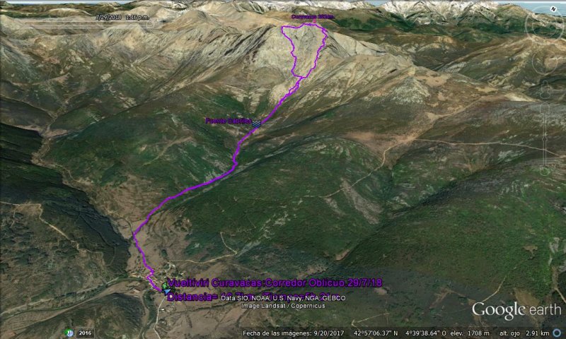 Detalle del recorrido con google earth - Vueltíviri Curavacas:Corredor Oblícuo.29/7/18 🗺️ Foro Ficheros KMZ, KML y Rutas