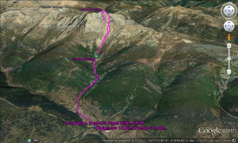 Detalle del recorrido. - Vueltíviri Curavacas:Corredor Angel Villán.5/8/18