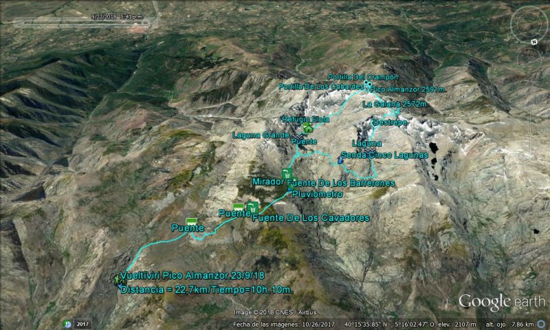 detalle del recorrido - Los Techos De Castilla y León. Pico Almanzor.Ávila.23/9/18 🗺️ Foro Ficheros KMZ, KML y Rutas