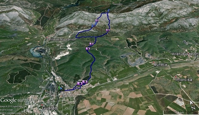 recorrido en google earth - Sunday Morning Peña Mayor 1836m. 25/1/15