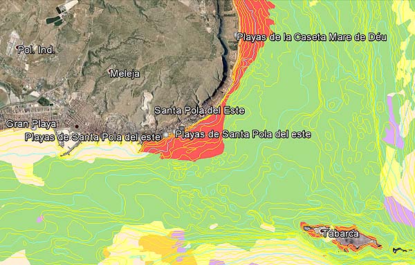 Ecocartografías del litoral español sobre Google Earth