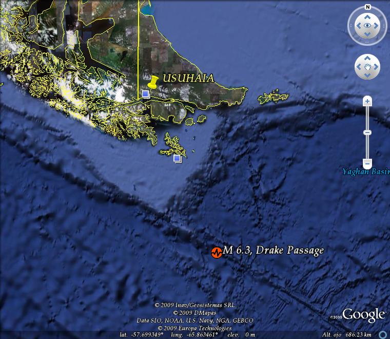 Terremoto submarino al sur de Argentina 1