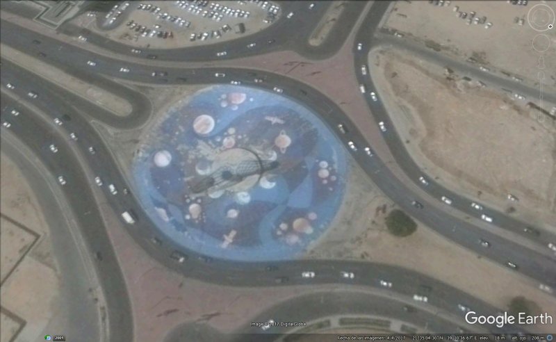 Dibujo del sistema solar en Jedda, Arabia Saudita 1 - Mensajes al Espacio