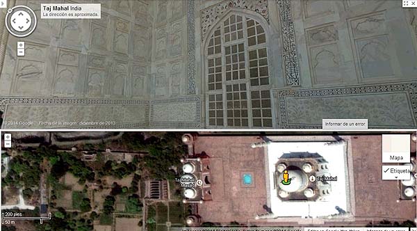 Interior Taj Majal con Street view en Google Maps y Earth 1