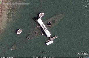 El USS Arizona hundido en Hawaii