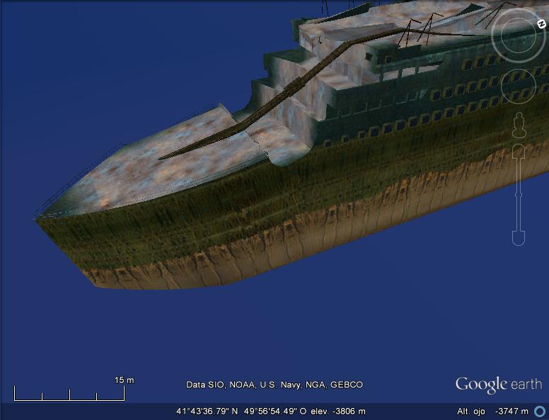 HUNDIMIENTO DEL TITANIC EN GOOGLE EARTH 0