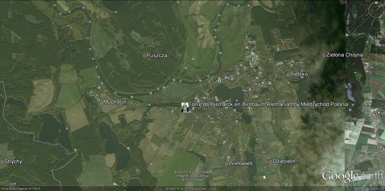 Torre de Bismarck en Birnbaum Alemania hoy Miedzychod Poloni 1