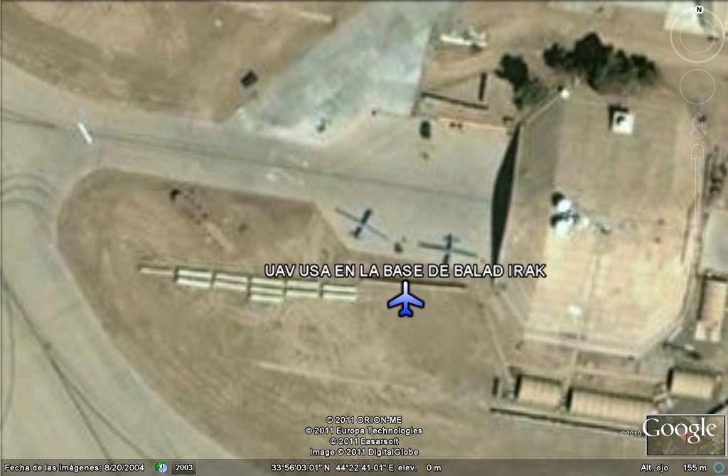 UAV USA en la base de Balad - Irak 0 - UAV, Drones: Aviones no tripulados cazados con Google Earth 🗺️ Foro Belico y Militar