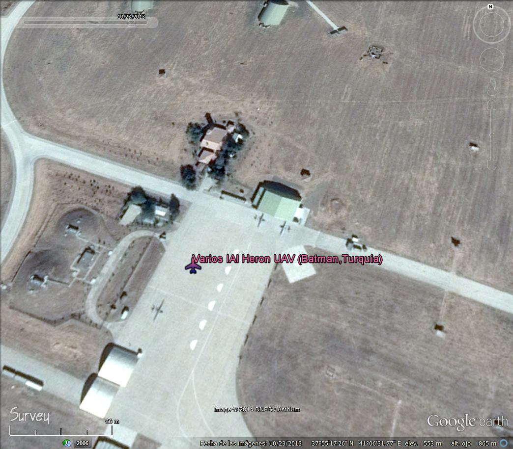 IAI Heron UAV - Batman, Turquía 0 - UAV, Drones: Aviones no tripulados cazados con Google Earth