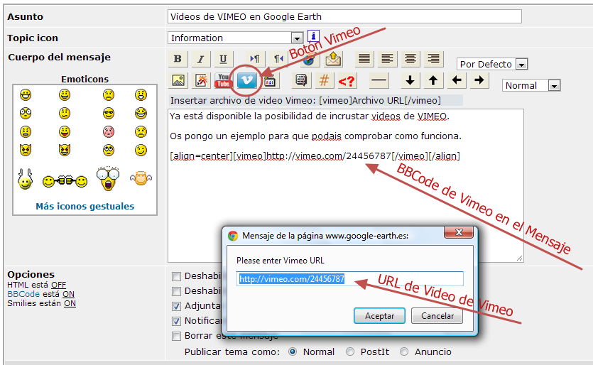 Insertar Videos de Vimeo en Foro y Diarios - Tutoriales y Modo de Uso del Foro