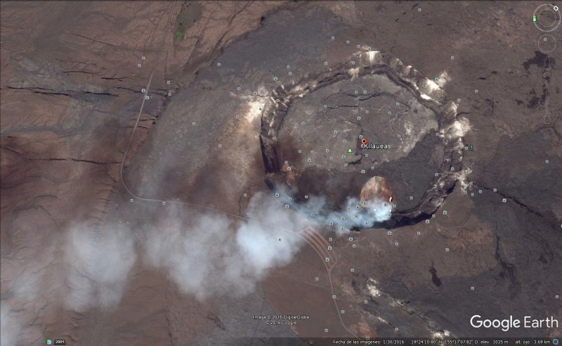 Erupción del Volcan Kilauea (Hawai) localización y video 1